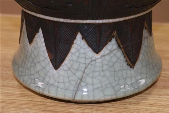 A large 19th century Chinese crackle glaze vase height 60cm